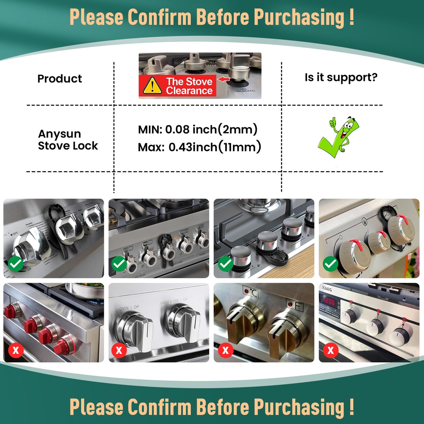Gas Stove Safety Knob Lock, Baby Proof Stove Oven Locks, Kids Proof Stove Guard, Clear (Pack of 5)