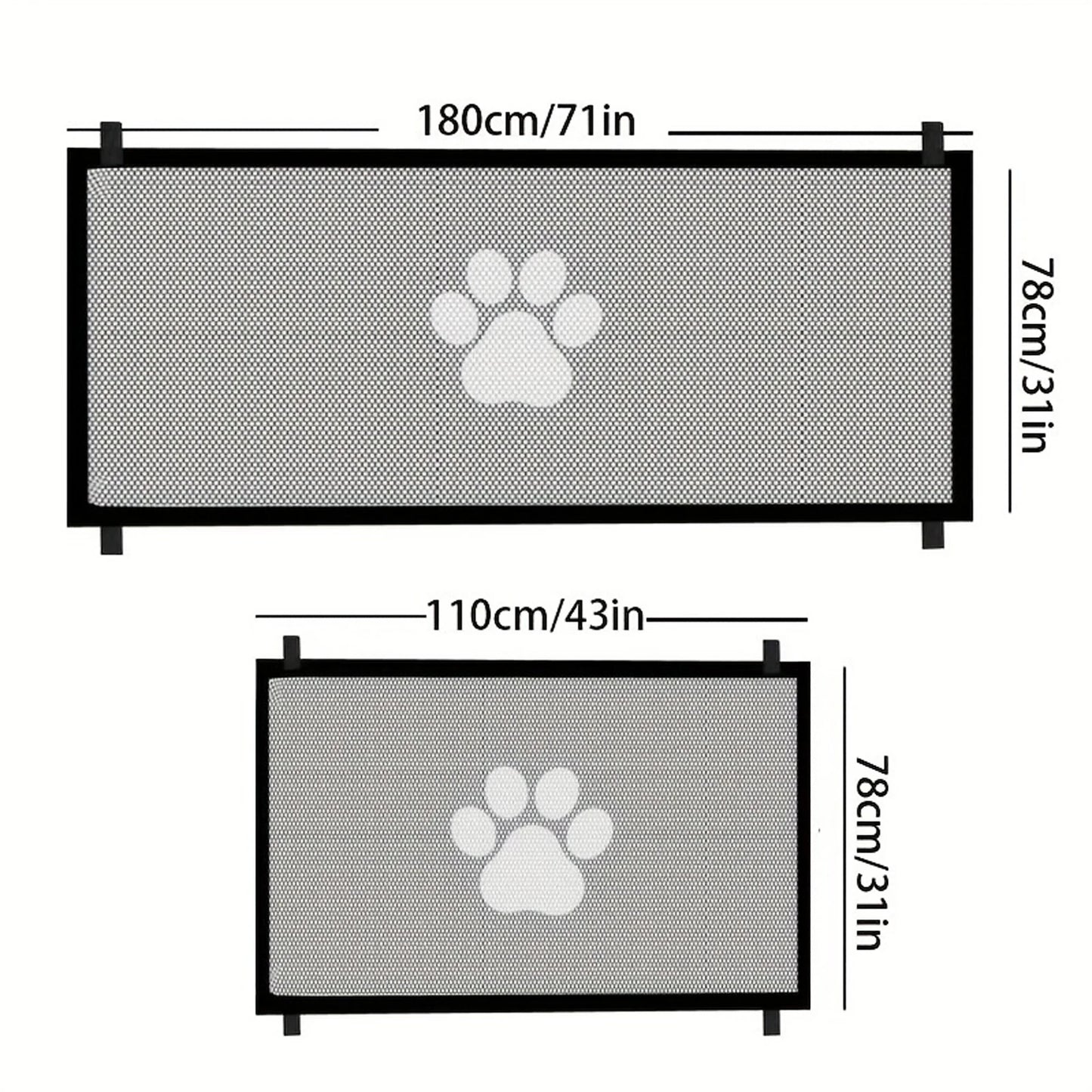 1Pc Safety Protection Mesh Pet Gate Fence, No Drilling Isolation Net, Baby Gate Retractable Gates for Stairs, Doorways, Hallways