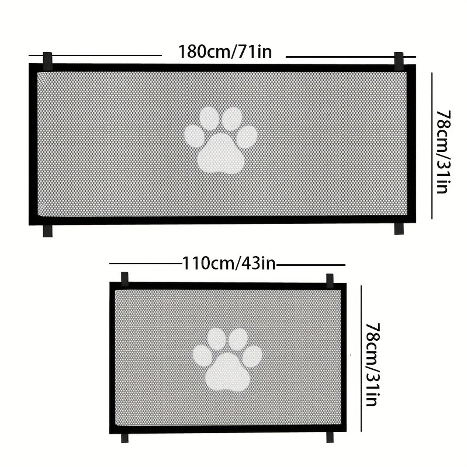1Pc Safety Protection Mesh Pet Gate Fence, No Drilling Isolation Net, Baby Gate Retractable Gates for Stairs, Doorways, Hallways