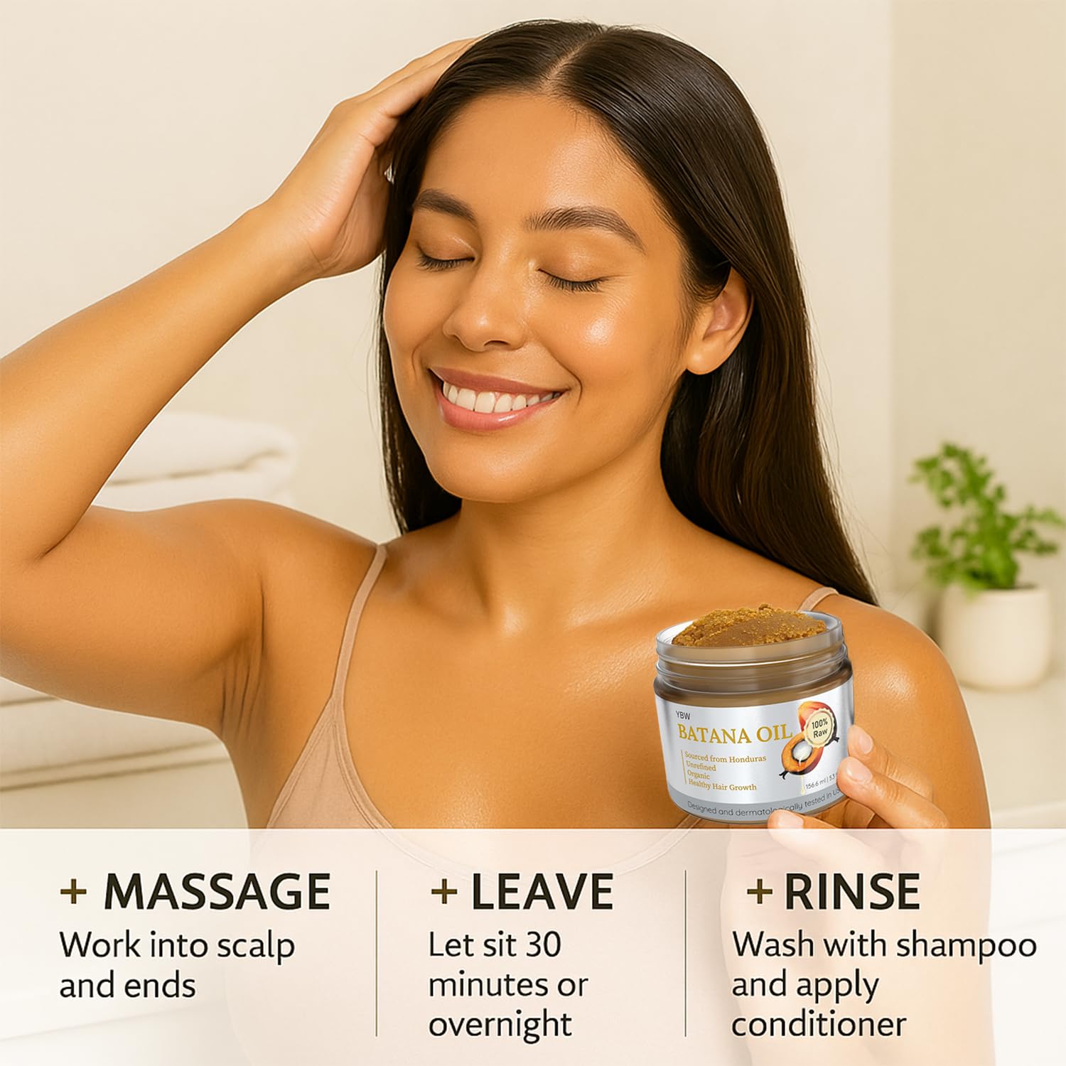 Batana Oil for Hair Growth Dr. Sebi Organic, Natural, Pure and 100% Raw Batana Oil Paste from Honduras - Botana Enhances Hair Thickness, Prevents Loss for Men and Women