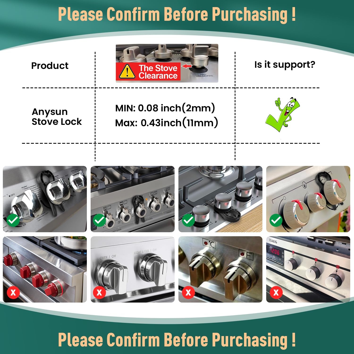 Gas Stove Safety Knob Lock, Baby Proof Stove Oven Locks, Kids Proof Stove Guard, Clear (Pack of 5)