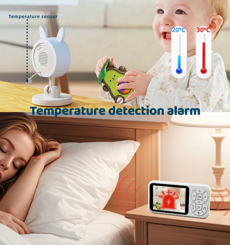 New 3.5 "RGB Night Light Baby Monitor with Night Vision Temperature Detection Voice Intercom Baby Nanny Security Camera