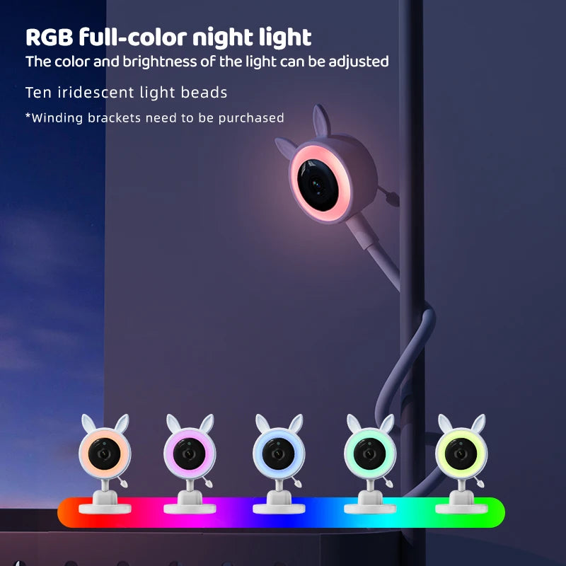 New 3.5 "RGB Night Light Baby Monitor with Night Vision Temperature Detection Voice Intercom Baby Nanny Security Camera